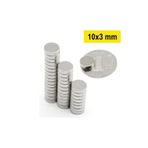 Dünya Magnet Yuvarlak, Neodyum Mıknatıs, 10X3 Mm, Süper Güçlü Magnet - 10 Adet