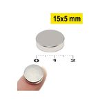 Dünya Magnet Yuvarlak Neodyum Mıknatıs, 15X5 Mm, Süper Güçlü Magnet, N35 Kalite
