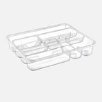 Dünya Plastik 38.6x31.2 cm Şeffaf ABS Plastik 9 Bölmeli Çekmece İçi Kaşıklık