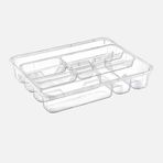Dünya Plastik 38.6x31.2 cm Şeffaf ABS Plastik 9 Bölmeli Çekmece İçi Kaşıklık