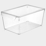 Dünya Plastik Şeffaf Kapaklı 20x32.5x14 cm Buzdolabı Organizer