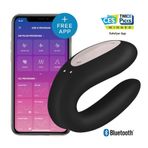 Dünyaca Ünlü Marka Satisfyer Double Joy Siyah Telefon Kontrol Çiftlere Özel Vibratör