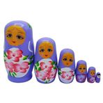 Dünyadan Hediyeler Ahşap Matruşka Bebek Altılı Set Mor
