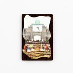 Dünyadan Hediyeler Kazakistan Temalı Deri Magnet Ahşap Tabaka