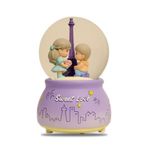 Dünyadan Hediyeler Sweet Love Paris Eyfel Kar Küresi Mor Müzikli ve Işıklı 13cm