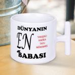 Dünyanın En Yakışıklı Tatlı Mükemmel Harika Babası Yazılı 1 Adet T Kupa Babalar Gününe Özel Hediyelik T Kupa - Beyaz - 300 ml