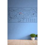 Dünyaya Açılan Pano, Büyük Türkiye Haritası Duvar Stickerı, 110X56 cm - Ahşap - Ceviz - Seçenek 1
