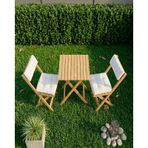 Duo Balkon Bahçe Mutfak Katlanır Masa Bej Rengi Minderli Sandalye Bistro Set Bej - Krem