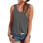 DUOEASE Scoop Gri Kolsuz Kadın T-shirt