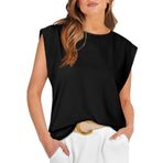 DUOEASE Top Siyah Basic Yuvarlak Yaka Kısa Kollu Kadın T-shirt