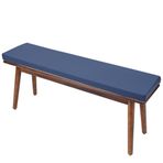 DUOLEH Su geçirmez Deri Bank Minderi Kaymaz Tabanlı Yıkanabilir Mobilya Tezgah Pedi, Veranda Sundurma Çim Bahçe için Uzun Sandalye Pedi, Cumba Pencere Paspasları (140x45x5cm, Mavi2)