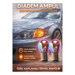 DuoLight 12V 21W Diadem Sinyal Ampul Takımı - 93 Tip Tek Duy -Kaplamalı Gökkuşağı Görünüm (2 Adet)
