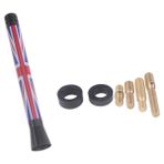 DUOMAICN 107 MM Araba Çatı Radyo Anteni, 1 Adet Kısa ve tıknaz Air Union Jack İngiliz ve Alman Bayrağı M/ini C/ooper S JCW R55 R56 R57 R60 F55 F56 için, Aksesuarlar