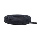 Duories 2 çift 1 cm genişliğinde çift kalınlaştırılmış düz içi boş ayakkabı bağcığı, spor ayakkabı, koşu ayakkabısı, spor ayakkabısı, yelken bezi ayakkabı, futbol ayakkabısı, lacivert, 140 cm