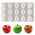 duoyif Silikon kalıp elma köpüğü kalıbı 3D elma silikon pişirme kalıbı 15 delikli elma kalıbı çikolata kalıbı silikon kalıp pralin elma kalıbı Mousse çikolata, muffin kek, brownie jöle buz küpü sabun