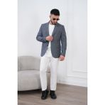 Dupont Erkek Keten Blazer Ceket Slim Fit Yazlık Nefes Alabilir - 46 - 6 Drop - Koyu Lacivert