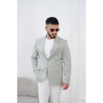 Dupont Erkek Keten Blazer Ceket Slim Fit Yazlık Nefes Alabilir - 46 - 6 Drop - Yeşil