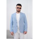 Dupont Erkek Keten Blazer Ceket Slim Fit Yazlık Nefes Alabilir - 48 - 6 Drop - Mavi