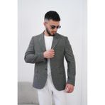 Dupont Erkek Keten Blazer Ceket Slim Fit Yazlık Nefes Alabilir - 56 - 6 Drop - Antrasit - Açık Gri