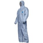 DuPont Tyvek 500 Xpert | Kapüşonlu Kimyasal Koruyucu Kıyafet, Kategori Iii, Tip 5-B ve 6-B | Sağlam ve Hafif | Mavi | Beden XL