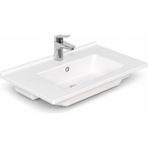 Dura Sees Tezgah Üstü Slim Lavabo 65X46,5 cm Dolap Uyumlu Batarya Delikli Beyaz | 5810