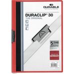 Durable 2200-K A4 Sıkıştırmalı Dosya Duraclip Ortadan Klipsli 30 Sayfa Kırmızı (5 Adet)