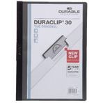 Durable 2200-S A4 Sıkıştırmalı Dosya Duraclip Ortadan Klipsli 30 Sayfa Siyah (5 Adet)