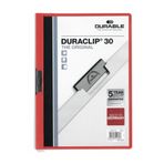 Durable Sıkıştırmalı Dosya DuraClip Ortadan Klipsli 30 Sayfa A4 Kırmızı (25 Li Paket)