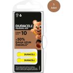 Duracell 10 Numara İşitme Cihazı Pili 6x5 30 Adet