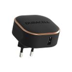 Duracell 12W USB-A Seyahat Şarj Adaptörü – Telefon ve Tablet Hızlı Şarj Cihazı Siyah