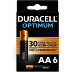 Duracell 1,5 V LR6/MN1500 6 Adet Optimum AA Alkalin Kalem Piller