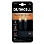 Duracell 1m Lightning to USB-C Örgülü Şarj Kablosu - Siyah