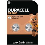Duracell 2016 Lityum Düğme Piller (2’li Paket) 3V, Bebek Güvenlik Teknolojisi, Anahtarlık, Ev Tipi Kumandalar, Akıllı Bilekliklerde Kullanım, Bebek Güvenlikli Paketleme