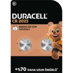 Duracell 2025 Lityum Düğme Piller (2’ ) 3V, Bebek Güvenlik Teknolojisi, Anahtarlık, Akıllı Bileklikler 3D Göz