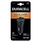 Duracell 30W 2xUSB QC3.0 In Car Siyah Charger
