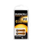 Duracell 312 Numara Tek Kullanımlık Işitme Cihazı Pili 6'lı 1,5 V Uzun Ömürlü Güç Kaynağı