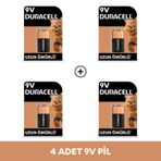 Duracell 6LR61-MN1604 9V Alkalin 4'lü Pil