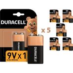 Duracell Alkalin 9 V Piller, 6LR61/MN1604 5'li Paket - 5 Adet