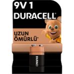 Duracell Alkalin 9V Pil, (6LR61 / MN1604), 1'li Paket 2 ADET