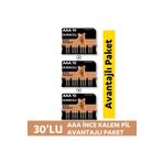 Duracell Alkalin Aaa Kalem Pil 1,5V Lr03/Mn2400 30'Lu Paket