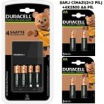Duracell Cef-14 Hızlı Şarj CIHAZI(2X1300AA+2X750AAA)+4X2500 Aa Şarjlı Kalem Cef-14 YENİ+4X2500 - 1 Adet