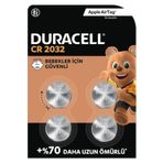 Duracell CR 2032 Lityum Düğme Pil (4’lü paket) 3V, (CR2032)