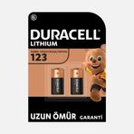 Duracell CR123 3V 2'li Yüksek Güçlü Lityum Pil