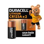 Duracell CR123 Yüksek Güçlü Lityum Pil (2’li Paket) 3V (CR123A / CR17345) – Uzun kullanım ömrü – Kameralarda, Duman Dedektörlerinde Kullanım İçin – 10 Yıl Depolama Ömrü Garantisi - Sızıntı Önleme