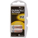 Duracell Easytab DA 312 - Pil tipi 312 olan tüm işitme cihazları için, 10 x 6 adet