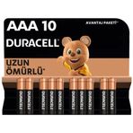 Duracell LR03-MN2400 1.5 V 10’lu Paket Alkalin AAA İnce Kalem Piller