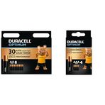 Duracell Optimum AA Alkalin Kalem Piller, 1,5 V LR6/MN1500, 8’li Paket (2 Paket) + Duracell Optimum AAA Alkalin İnce Kalem Piller, 1,5 V LR03/MN2400, 4’lü Paket (2 Paket) (Toplam 24 Adet)