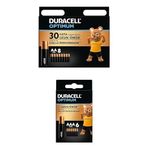 Duracell Optimum AA Alkalin Kalem Piller, 1,5 V LR6/MN1500, 8’li Paket + Duracell Optimum AAA Alkalin İnce Kalem Piller, 1,5 V LR03/MN2400, 6’lı Paket
