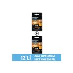Duracell Optimum Aaa Alkalin İnce Kalem Pil 12’Li Paket 1,5V Lr6 Mx1500
