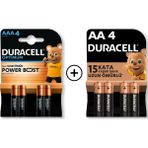 Duracell Optimum Aaa Alkalin İnce Kalem Pil 4 Lü Paket + Aa Alkalin Kalem Pil 4'lü Paket